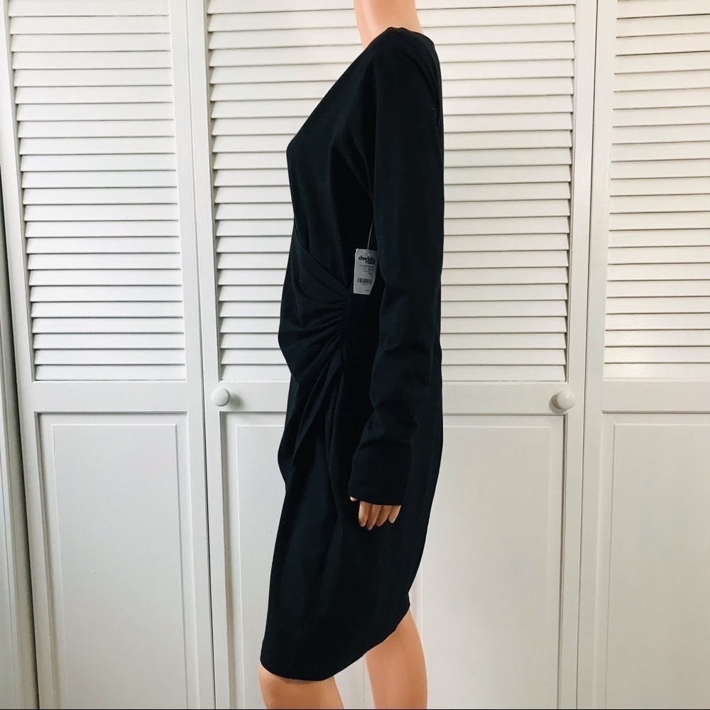 Price is firm New CHARLOTTE RUSSE Black V-Neck Long Sleeve Dress Size 1X - Picture 2 of 9